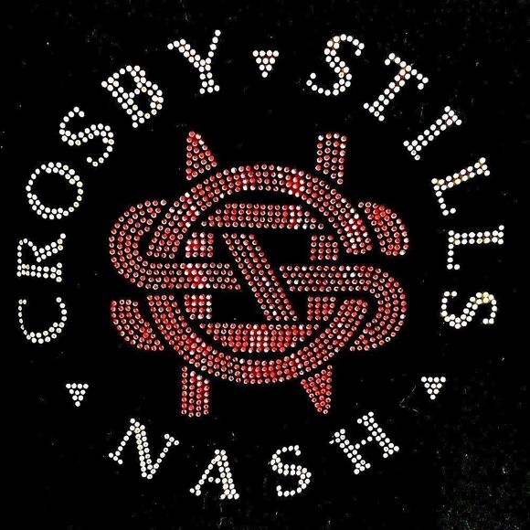 Crosby Stills Nash Vintage Concert Tee Pink and Silver Rhinestones - Picture 3 of 5